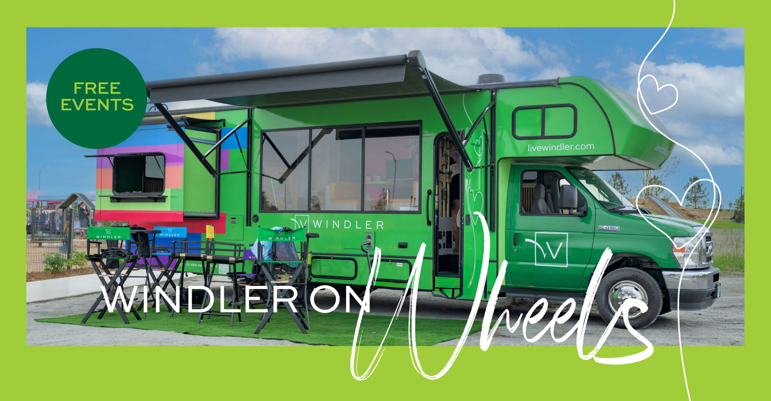 Windler on Wheels — the Windler Welcome Wagon promoting free events at Windler in northeast Aurora, CO
